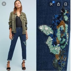 Pilcro Slim Boyfriend sequin jeans